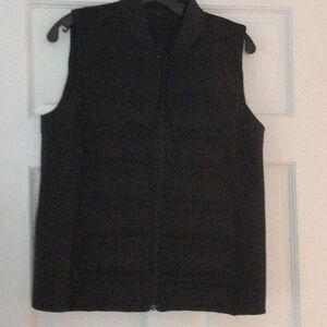 Sleeveless Black Zip-Front Vest